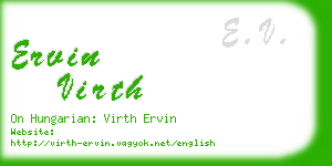ervin virth business card